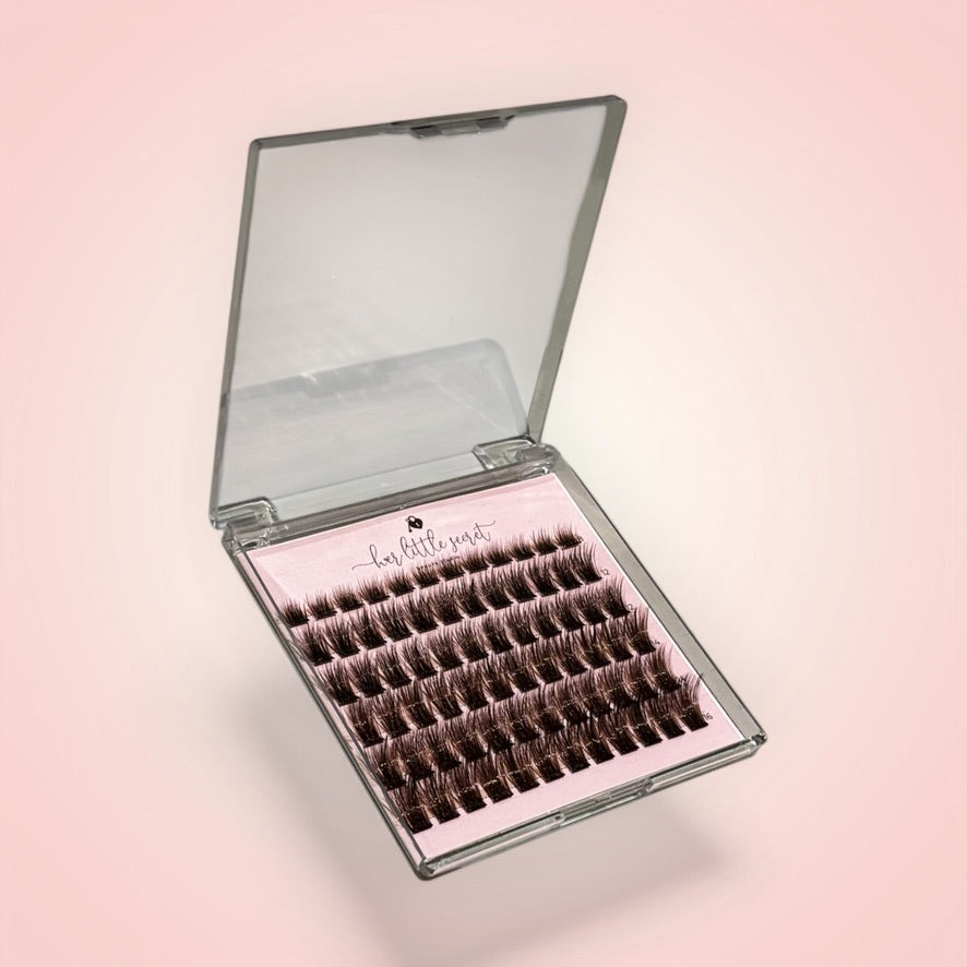 Volume Luxe Brown Pre-glued Lashes | No-Glue Needed, Natural Look, 24H Wear