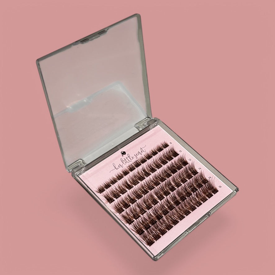 Soft Luxe Brown Pre-glued Lashes | No-Glue Needed, Natural Look, 24H Wear