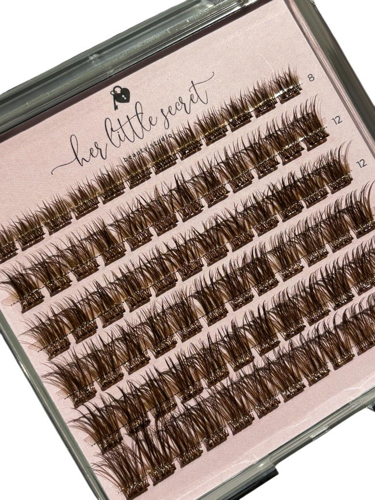Soft Luxe Brown Pre-glued Lashes | No-Glue Needed, Natural Look, 24H Wear