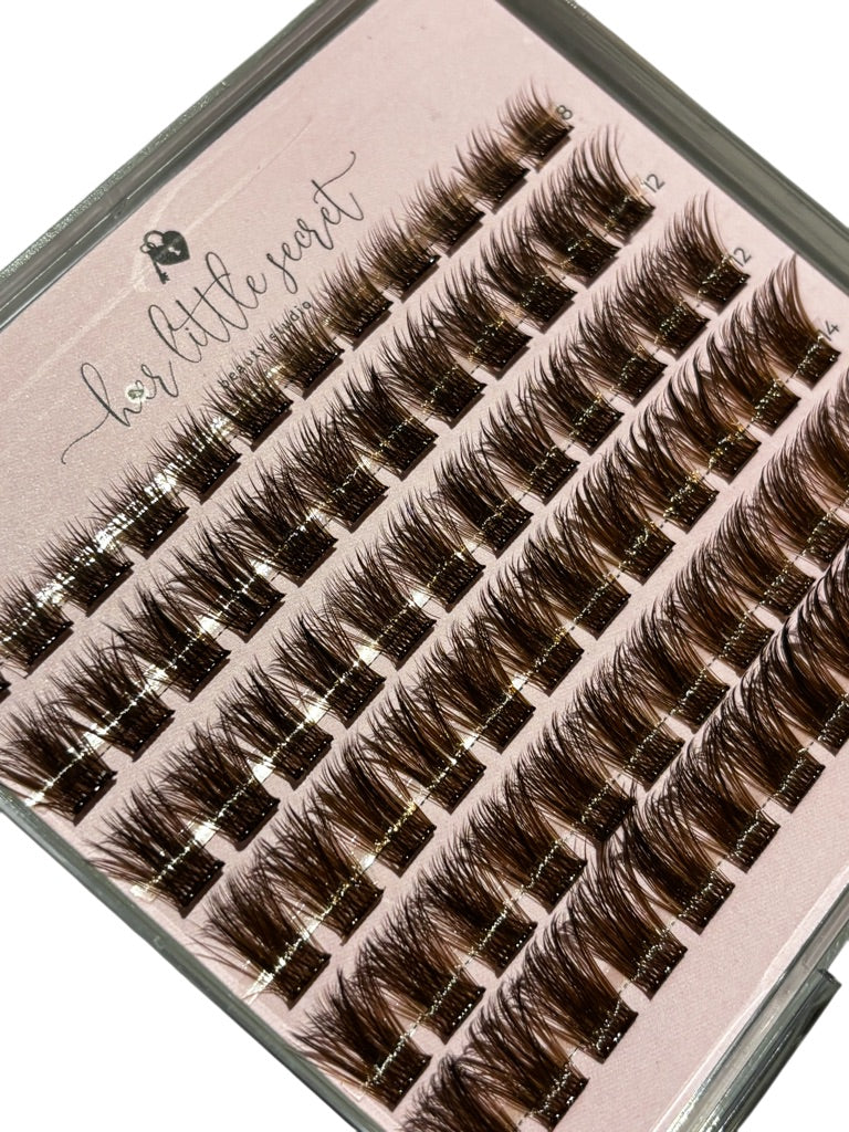 Volume Luxe Brown Pre-glued Lashes | No-Glue Needed, Natural Look, 24H Wear
