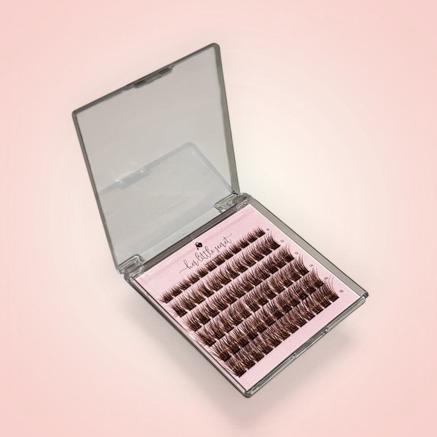 Soft Luxe Brown Pre-glued Lashes | No-Glue Needed, Natural Look, 24H Wear